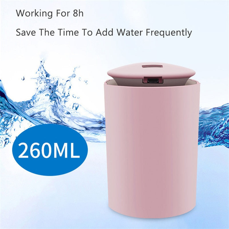 260 ml USB Mini Portable air Humidifier electronic diffuser aromatherapy mute timed Car Fresher with LED lights for home office