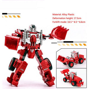 Transformation Robot Car Alloy Fire Engine Construction