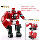 Transformation Robot Car Alloy Fire Engine Construction
