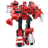 Transformation Robot Car Alloy Fire Engine Construction